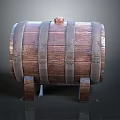 Classic Wooden Barrel With Metal Hoops Wooden Legs And Lid