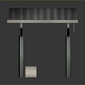 Modern Outdoor Shelter Equipment With Multiple Arched Canopies And White Seats