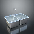 Stainless Steel Double Kitchen Sink With Faucet For Food Preparation And Cooking