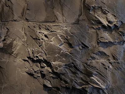 Natural Dark Brown Rock Texture Background Wall with Rustic Irregular Surface Design 3d model