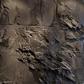 Natural Dark Brown Rock Texture Background Wall with Rustic Irregular Surface Design 3d model