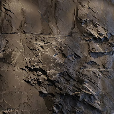 Natural Dark Brown Rock Texture Background Wall with Rustic Irregular Surface Design 3d model