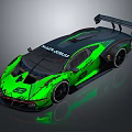 SCG 003S Green Black Race Car with Aerodynamic Design and Rear Wing