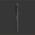 Silver Pistol Featuring Wooden Textured Grip And Magazine With Bullets On Gray Background
