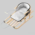 Wooden Rocking Chairs With Gray White Cushions And Sleigh Base Design