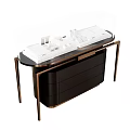 Modern Display Shelf With Glass Showcase And Metal Frame Drawer Storage Design