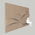 Modern background wall irregular wall image wall 3d model