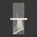 Modern Spiral Staircase With Wooden Steps White Railings And Upper Platform