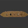Vintage Copper Household Decorative Piece With Colored Gemstones And Intricate Design