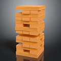 Children Enjoying Tall Stacked Wooden Blocks Toy Game for Playful Learning