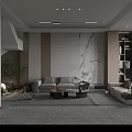 Modern Living Dining Room Interior With Sofa Dining Table And Green Plant