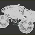 Dark Industrial Off Road Vehicle With Large Tires And Mechanical Details