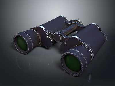 Stunning Natural Scenery Viewed Through Vintage Binoculars For Outdoor Landscape Observation 3d model