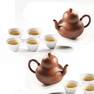 New Chinese Tea Set Tea Set Ornaments 3d model