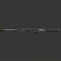 Modern Tactical Weapon Assault Rifle With Green Grip Black Body And Magazine
