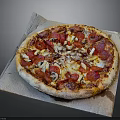 Delicious Pepperoni Mushroom Pizza Topped With Fresh Cheese On Baking Paper