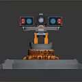 Turret Turntable Railgun Sci-fi Tower Defense Game Tower Defense Sci-fi Turret Game Turret Game Battery 3d model