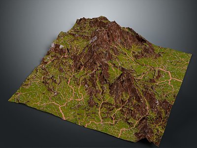 Geography, topography, mountain shape, ridge, ridge, valley, mountain range, canyon, geomorphology, mountain peak, mountain body 3d model