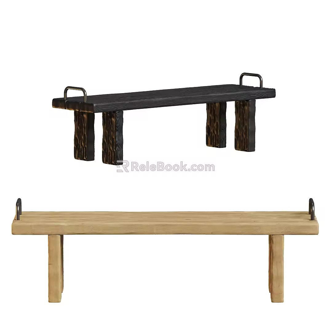 Modern Quiet Bench 3d model