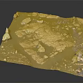 Weathered Surface With Cracked Texture And Scattered Chunks On Dark Background