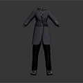 Fashionable Long Coat With Belted Design Turtleneck Top Black Trousers Leather Shoes Outfit