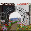 Ornate Decorative Archway With Illuminated Wings Golden Patterns And Surrounding Purple Blue Red Flowers