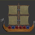 Modern Sailing Pirate Ship Viking Ship Cartoon Sailing Ship 3d model