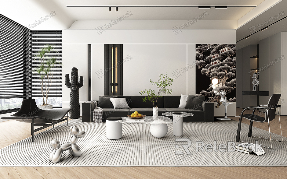 modern living room home living room model