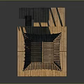 Cartoon Scene Of Traditional Japanese Wooden Hut With Tiled Roof Platform And Stairs