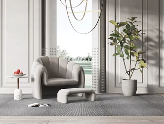 Modern Single Sofa Single Casual Sofa 3d model