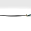 Traditional Samurai Sword Weapon With Green Handle And Sharp Long Blade 3d model