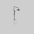 Chrome Shower Faucet With Rain Head And Handheld Sprayer For Bathroom