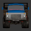 Blue Vintage Truck Model Featuring Wooden Cargo Bed And Classic Design
