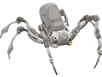 Intelligent Spider Like Smart Machine With Multiple Mechanical Legs And LED Lights 3d model