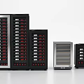 Modern Household Wine Coolers In Various Sizes With Black Silver Glass Doors And Red Interior