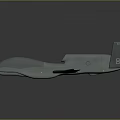 Unmanned Aerial Vehicle Drone With Long Wing And Sleek Body On Dark Surface