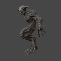 Game Movie Monster Character With Muscular Body Sharp Claws And Horned Head 3D Model Design