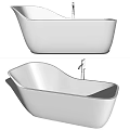 Modern Freestanding Bathtub Interior Design With Sleek Lines And White Finish