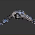 Fierce Armored Gorilla 3D Model With Open Mouth And Outstretched Arms