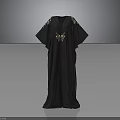 Dark Gray Robe With Golden Embellishments On Shoulders And Chest