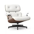 Modern Office Chair With White Upholstered Seat Wooden Frame And Black Metal Base