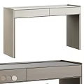 Modern Light Wood Dressing Table With Drawers And Smooth Countertop Surface 3d model