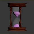 Red Wooden Hourglass Design With Pink Sand And Elegant Frame Structure