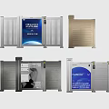 Public Facility Automatic Gates with Metal Design Advertising Panels and Access Control Functions 3d model