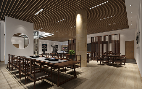 New Chinese Style Leisure Area Tea Room 3d model