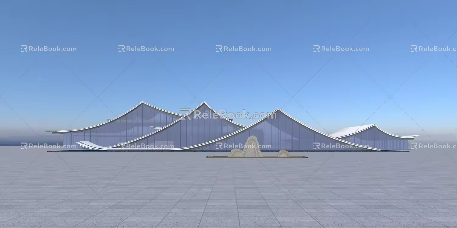 Landscape style sales department reception center 3d model