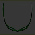 Green Superhero Mask With Curved Design And Eye Holes For Costume Use