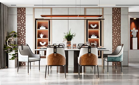 Light Luxury Restaurant 3d model