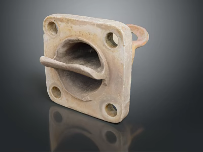 Durable Metal Hardware Tool With Square Plate Four Holes And Hook Design 3d model
