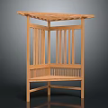 Wooden Gazebo With Slatted Design And Canopy Top For Outdoor Garden Use